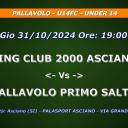 Anno 2024-2025 - PALLAVOLO - U14FC - UNDER 14 - SPORTING CLUB 2000 ASCIANO (SU) - Vs - PALLAVOLO PRIMO SALTO - Gio 31/10/2024 Ore 19:00