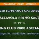 Anno 2024-2025 - PALLAVOLO - U14FC - UNDER 14 - PALLAVOLO PRIMO SALTO - Vs - SPORTING CLUB 2000 ASCIANO (SU) - Ven 10/01/2025 Ore 20:30