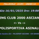 Anno 2024-2025 - PALLAVOLO - U14FC - UNDER 14 - SPORTING CLUB 2000 ASCIANO (SU) - Vs - ASD POLISPORTIVA ASINALONGA - Gio 16/01/2025 Ore 19:00