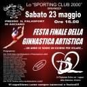 Anno 2025-2026 - FESTA FINALE GINNASTICA ARTISTICA - sabato 23 maggio 2026