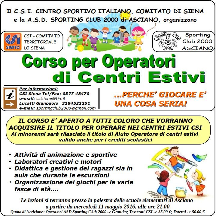 CorsoPerOperatoriAnimatoriCentriEstivi Locandina LocandinaPerFacebook 714x264 07mag2016