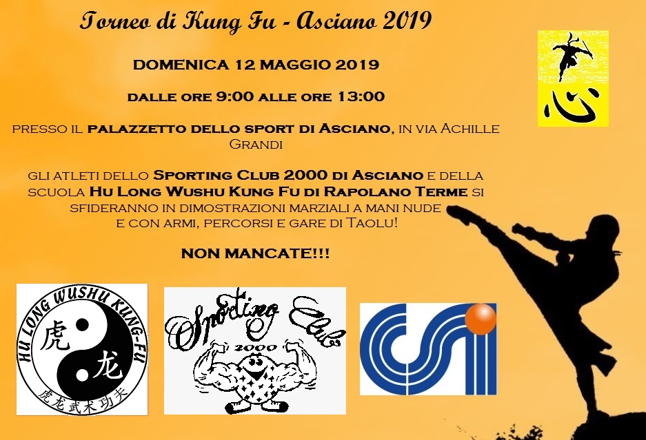 Volantino Torneo Kung Fu Asciano 12 maggio 2019 Versione finale