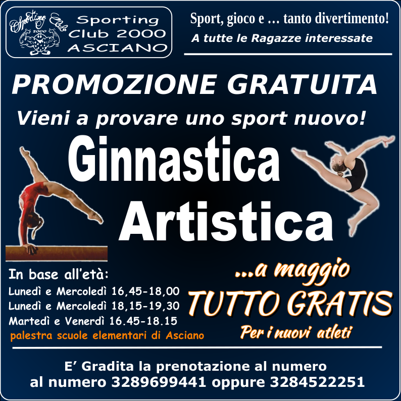 GinnasticaArtistica PromozioneGratuita ViAspettiamo Aprile2024