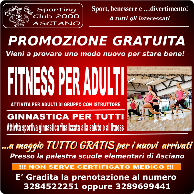 Palestra GinnasticaPerTutti PerAdulti PromozioneGratuita ViAspettiamo Aprile2024